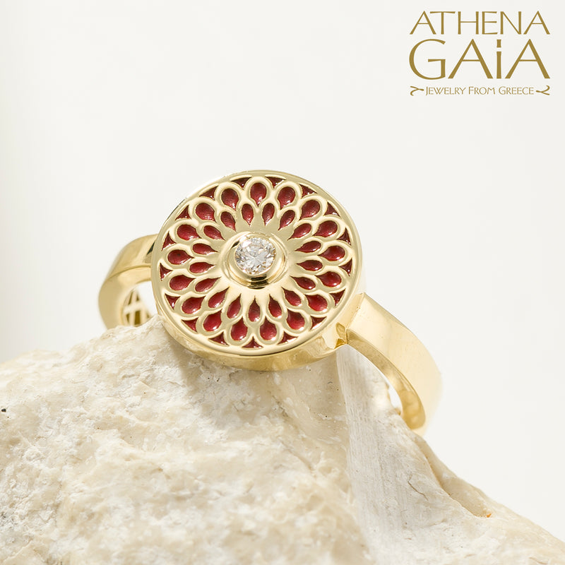Periklista Petal Sunburst Ring - 18k Gold Ring - Cocktail Ring