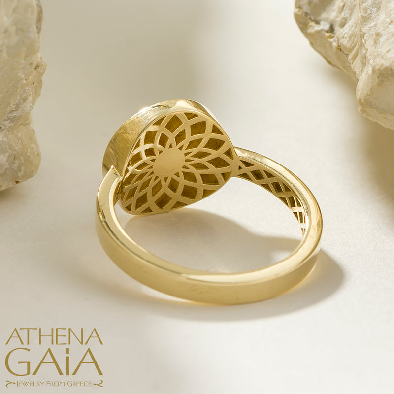 Periklista Petal Sunburst Ring - 18k Gold Ring - Cocktail Ring