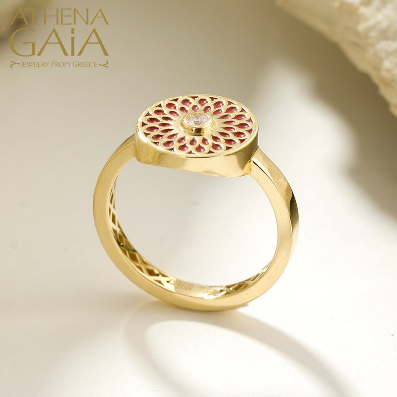 Periklista Petal Sunburst Ring - 18k Gold Ring - Cocktail Ring