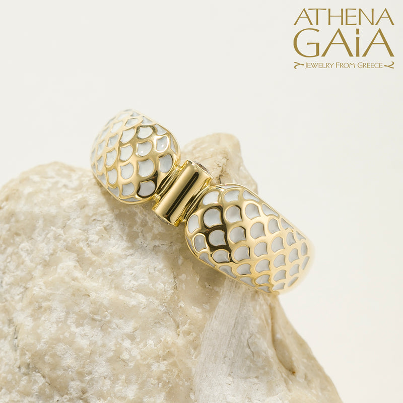 Periklista Bridged Band Ring - 18k Gold Ring - Stackable Ring