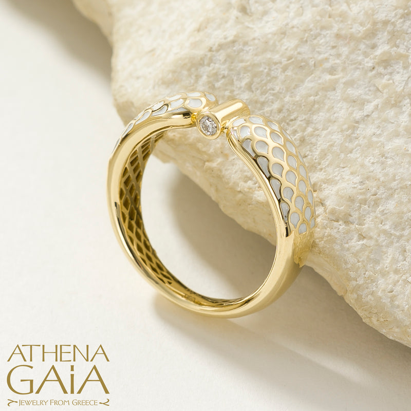 Periklista Bridged Band Ring - 18k Gold Ring - Stackable Ring