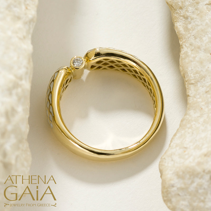 Periklista Bridged Band Ring - 18k Gold Ring - Stackable Ring