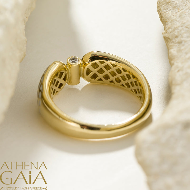 Periklista Bridged Band Ring - 18k Gold Ring - Stackable Ring