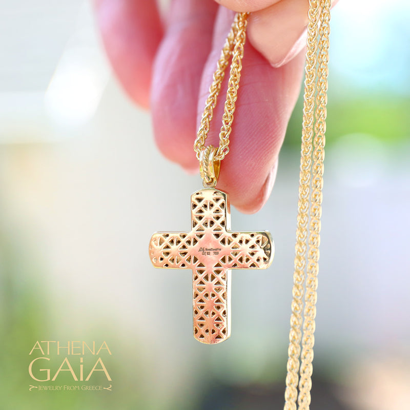 Niktas Curves Cross - 18k Gold - Latin Cross
