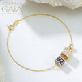 Eternal Rolling Double Drum Mother and Child Greek Key Bracelet - 18k Gold Bracelet