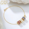 Eternal Rolling Triple Drum Mother and Children Greek Key Bracelet - 18k Gold Bracelet