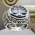 Libra Zodiac Sign Ring - Sterling Silver - Signet Ring