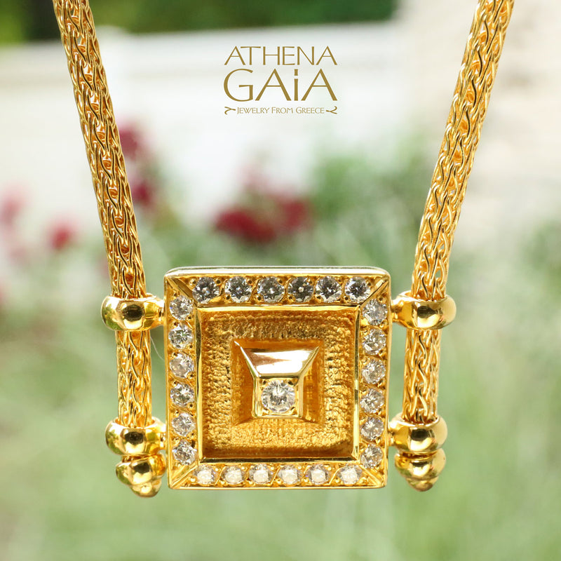 Shadow and Light Symmetry Fall Necklace - 18k Gold Necklace