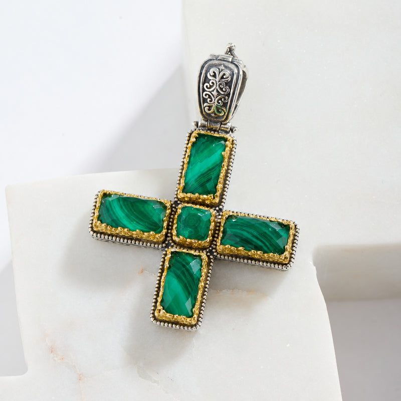 Dione Doublet Greek Cross - Sterling Silver & Gold Plating - Greek Cross
