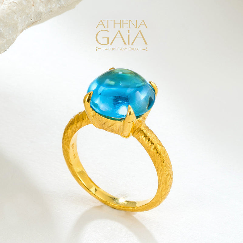 Four Seasons Winter Stone Ring - 18k Gold Ring - Cocktail Ring