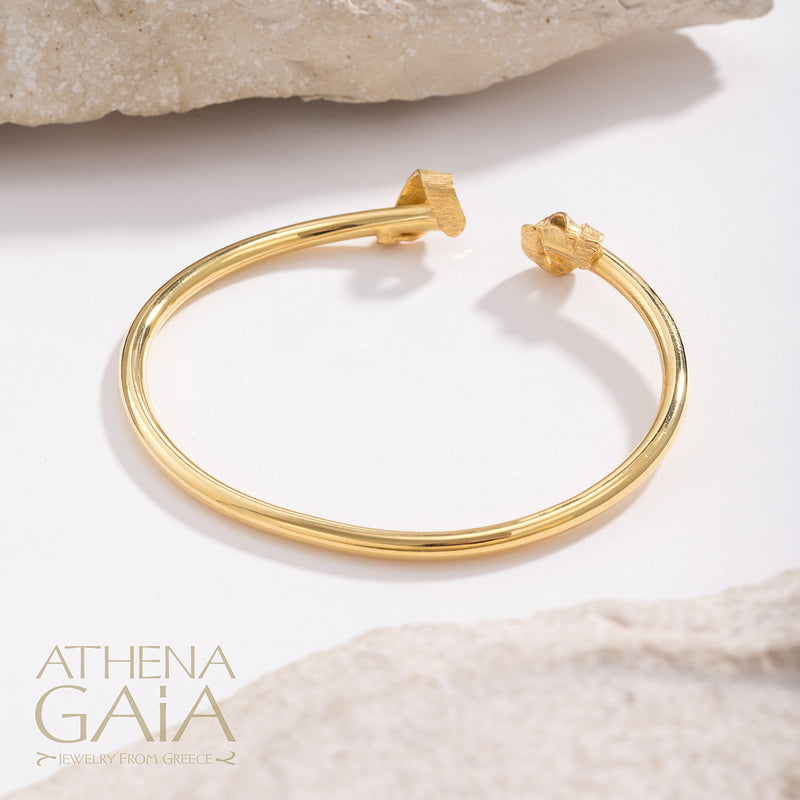 Thin Looping Ribbon Bracelet - 18k Gold - Cuff Bracelet
