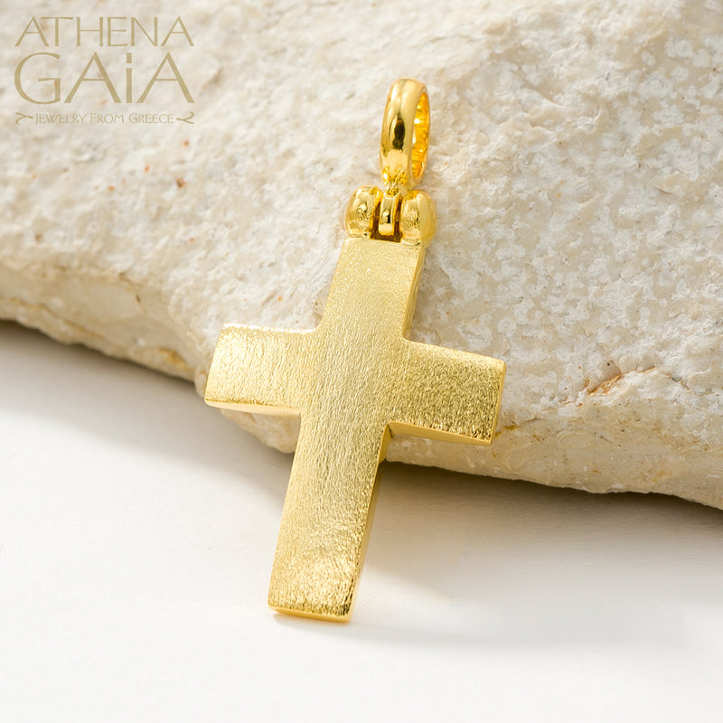 Brushed Cross - 18k Gold - Latin Orthodox Cross