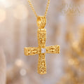 Pillars Orthodox Cross (Medium) - 18k Gold - Byzantine Cross