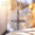 Columns Filigree Orthodox Cross (Small) - Sterling Silver - Byzantine Cross