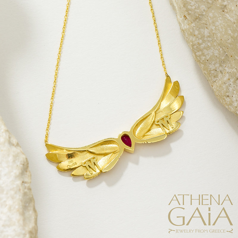 Icarus Wings - 18k Gold and Diamonds - Pendant Necklace (Large)