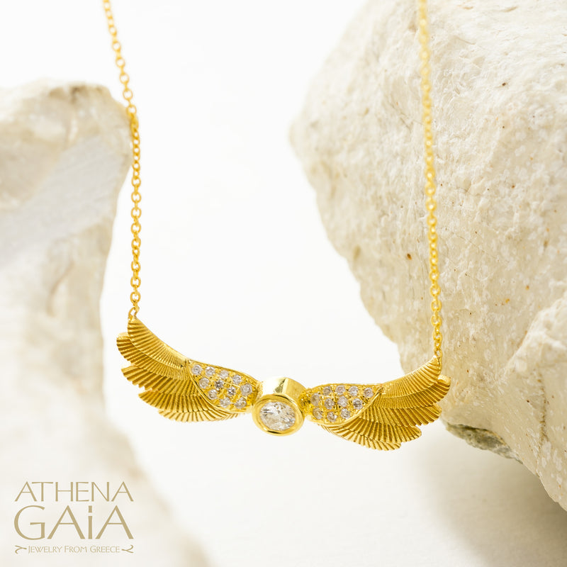 Icarus Wings - 18k Gold - Pendant Necklace (Small)