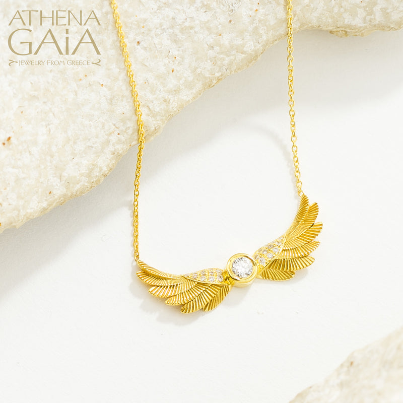 Icarus Wings - 18k Gold - Pendant Necklace (Small)
