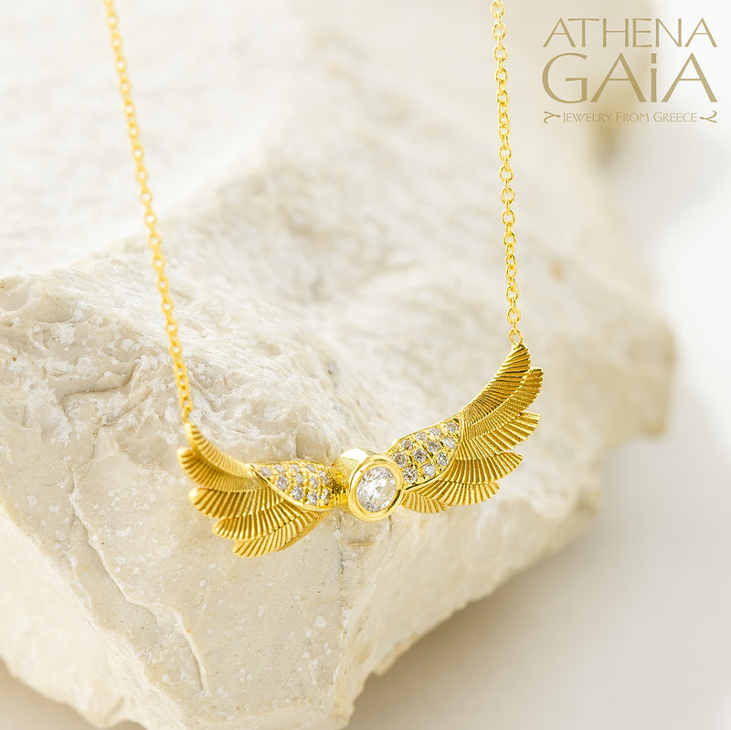 Icarus Wings - 18k Gold - Pendant Necklace (Small)