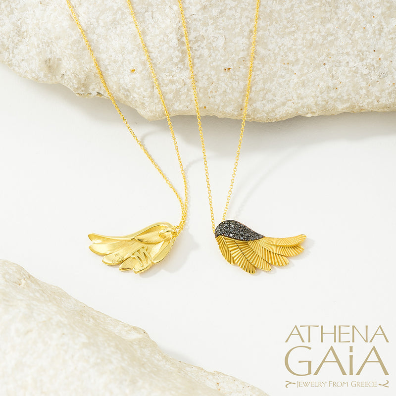 Icarus Wing - 18k Gold and Diamonds - Pendant Necklace (Medium)