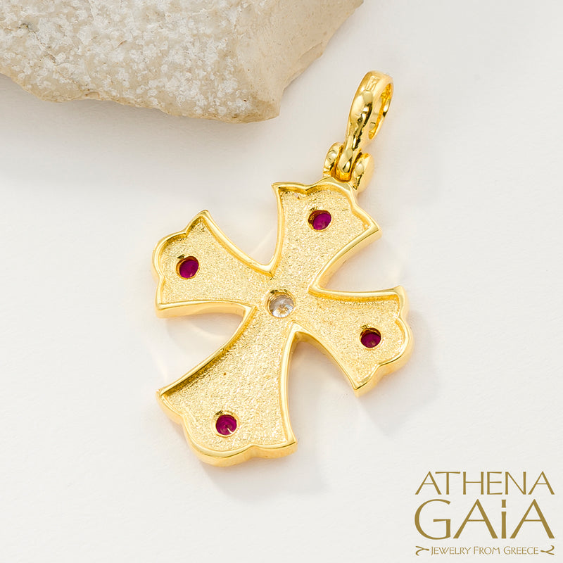 Flared Cross (Large) - 18k Gold - Byzantine Orthodox Cross