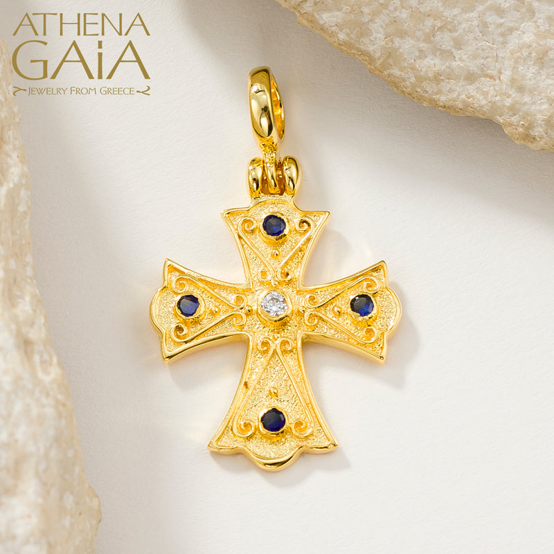 Flared Cross (Small) - 18k Gold - Byzantine Orthodox Cross