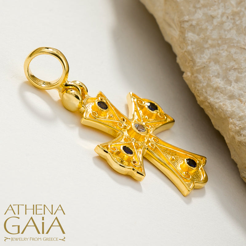 Flared Cross (Small) - 18k Gold - Byzantine Orthodox Cross