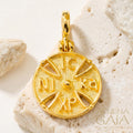 IC XP NIKA Cross (Large) - 18k Gold - Byzantine Embroidery Maltese Konstantinata