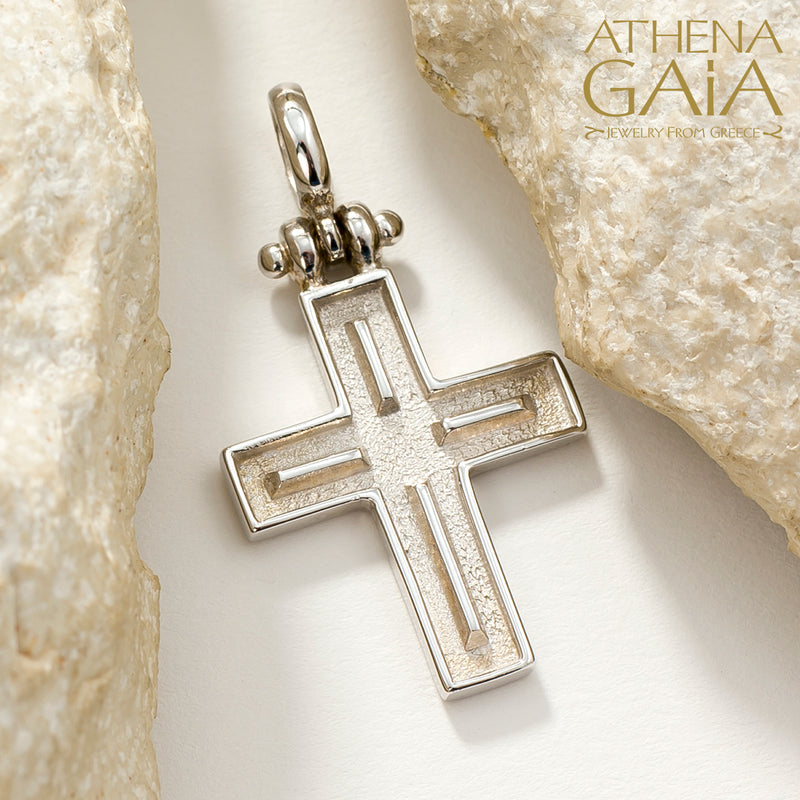 Shadow and Light Center Line Latin Cross - 18k Gold - Orthodox Cross