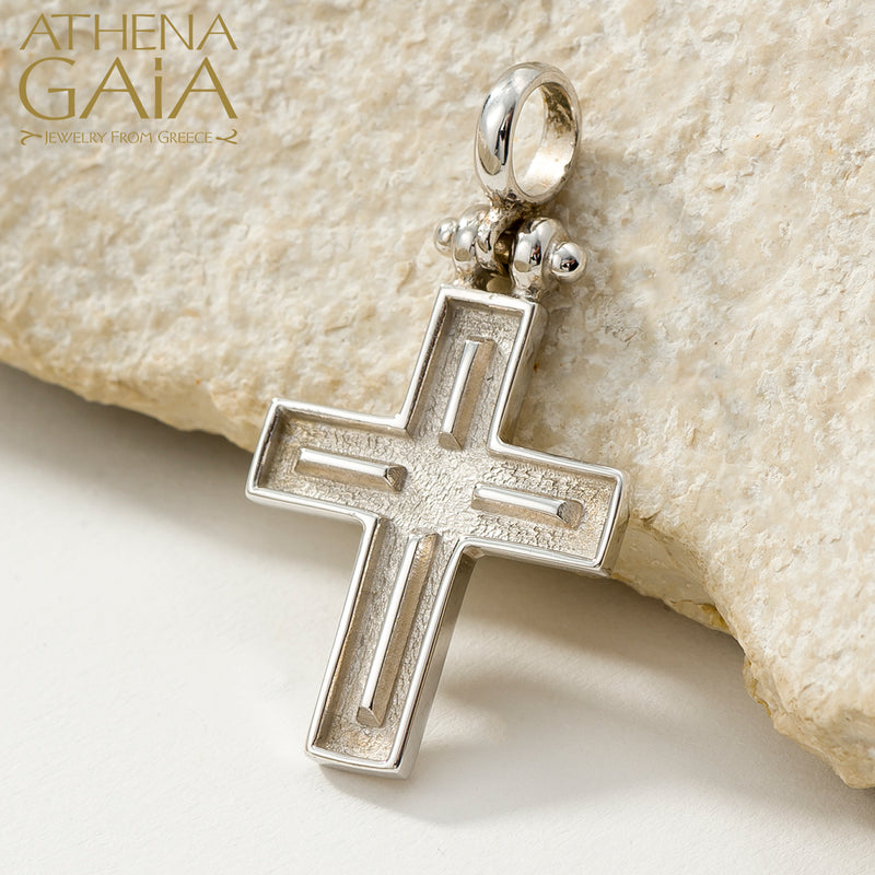 Shadow and Light Center Line Latin Cross - 18k Gold - Orthodox Cross