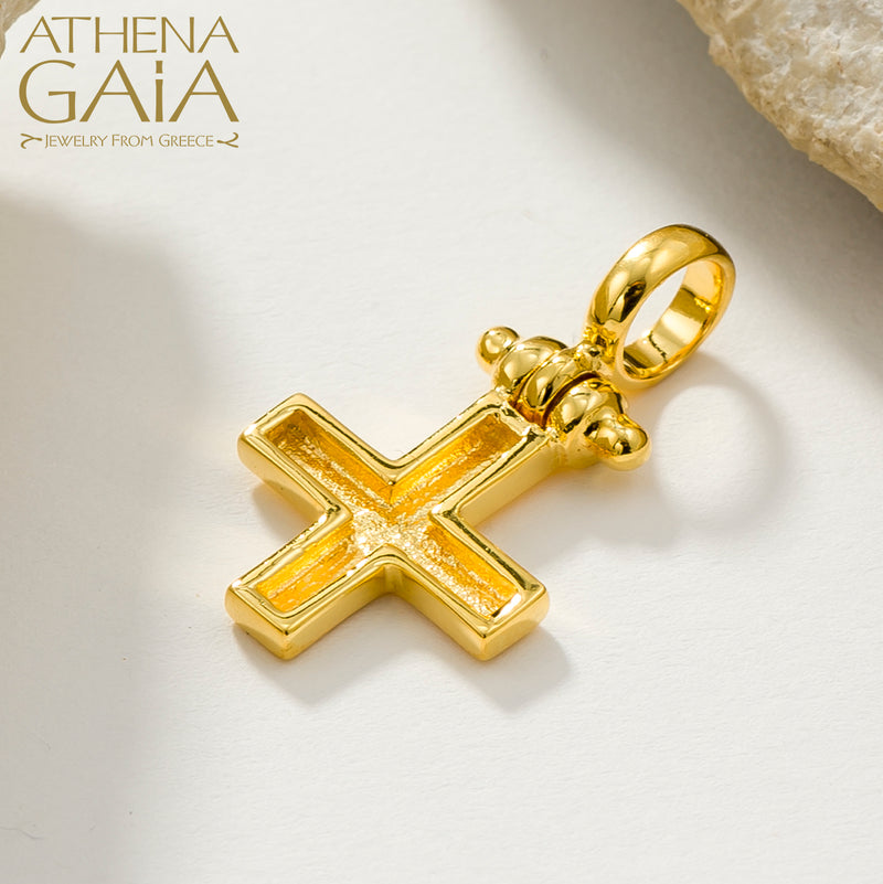 Shadow and Light Cross - 18k Gold - Greek Orthodox Cross