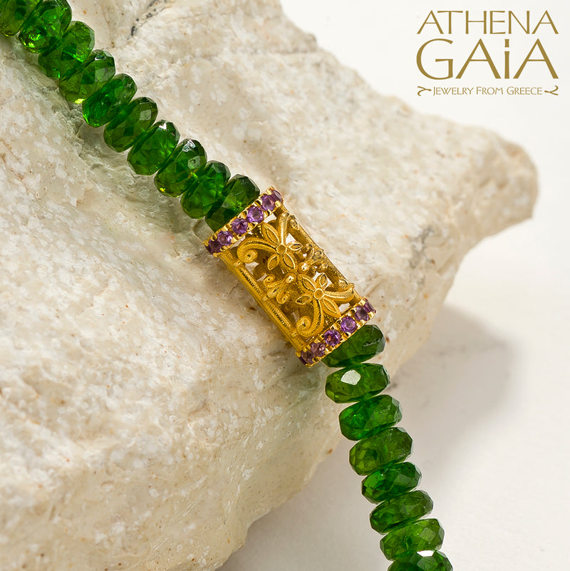 Byzantine Embroidery Wide River Necklace - 18k Gold Necklace