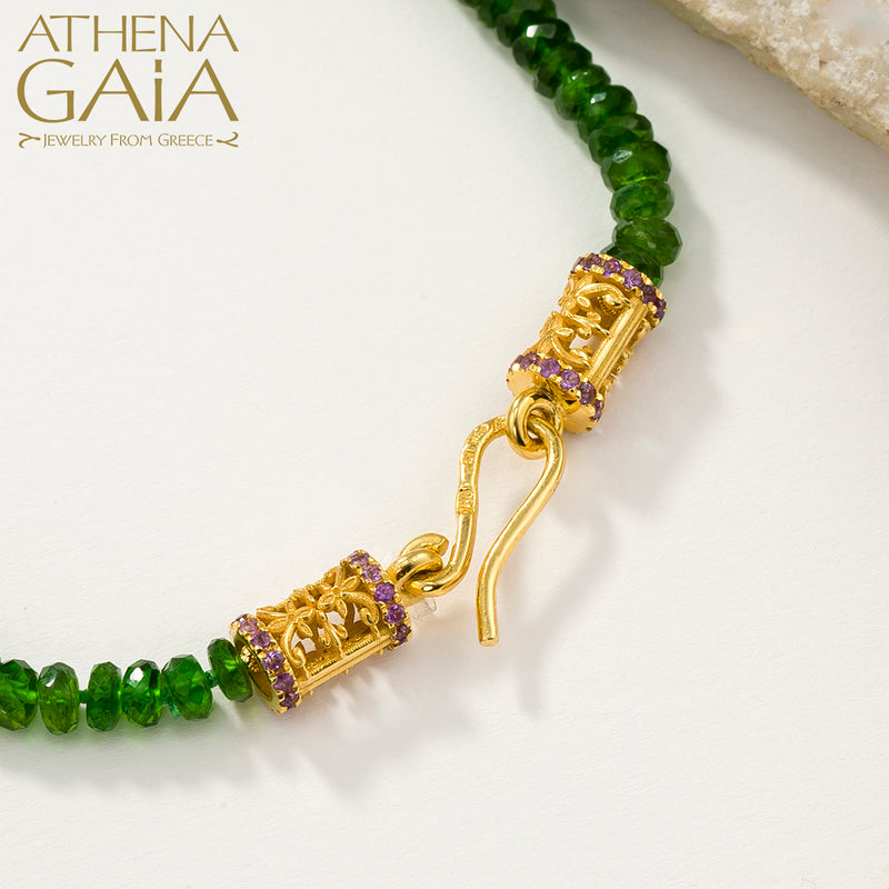 Byzantine Embroidery Wide River Necklace - 18k Gold Necklace