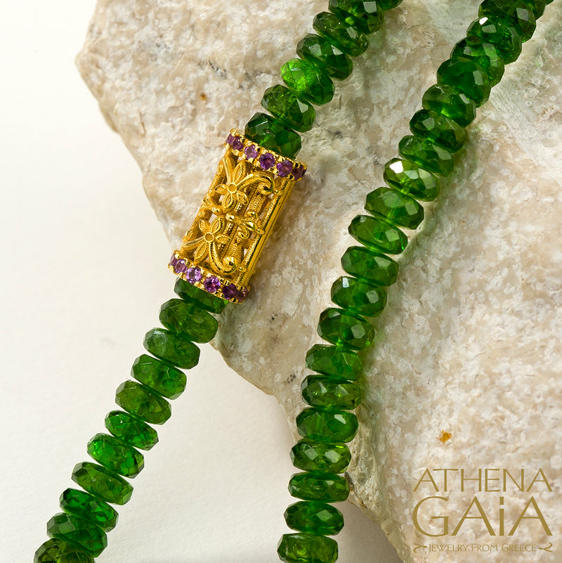 Byzantine Embroidery Wide River Necklace - 18k Gold Necklace