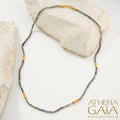 Byzantine Embroidery Narrow River Necklace - 18k Gold Necklace