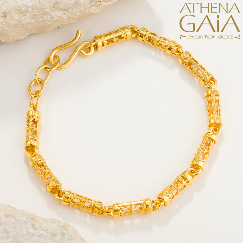 Byzantine Embroidery River Bracelet - 18k Gold Bracelet