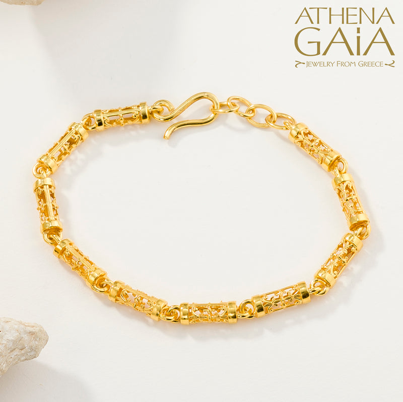 Byzantine Embroidery River Bracelet - 18k Gold Bracelet