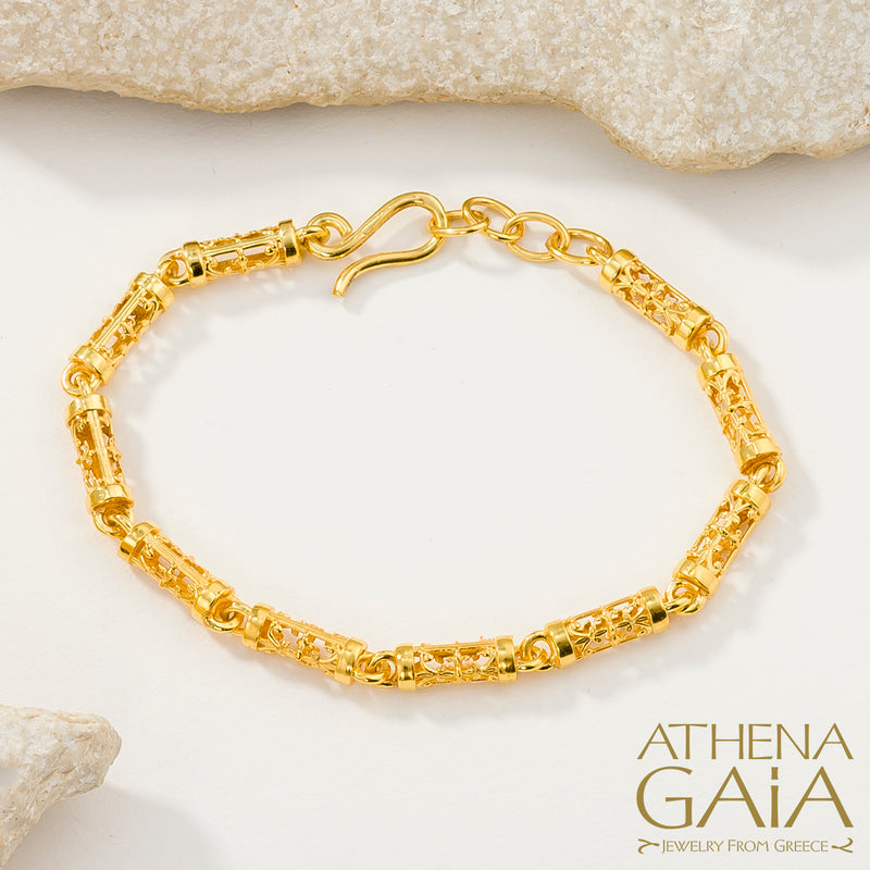 Byzantine Embroidery River Bracelet - 18k Gold Bracelet