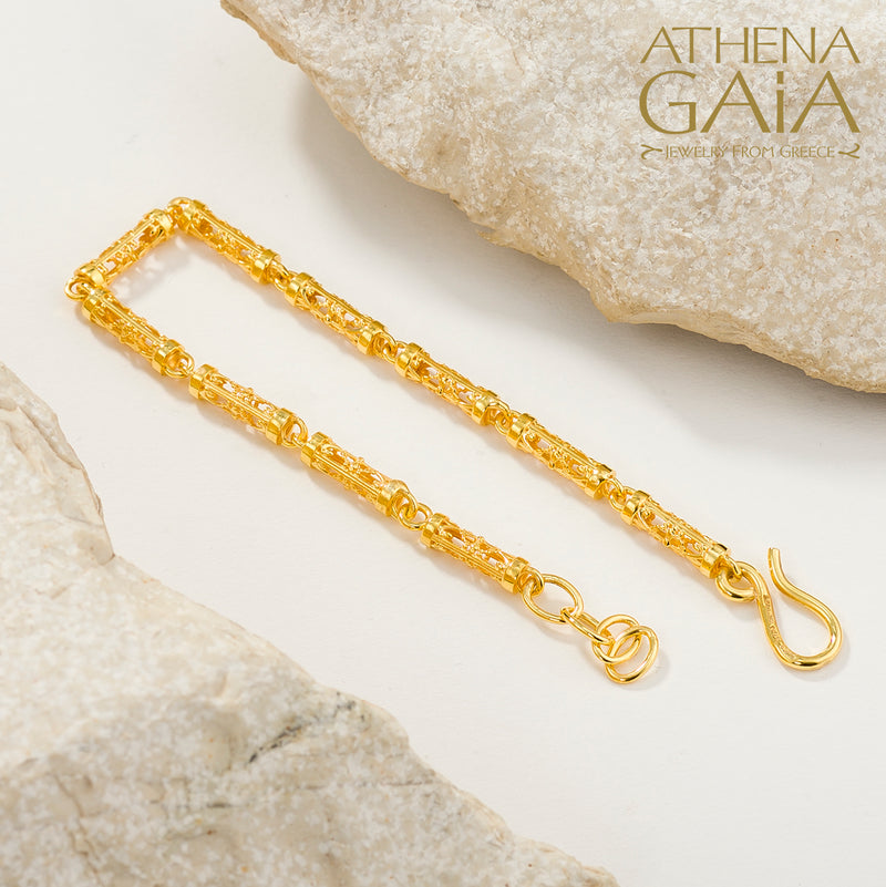 Byzantine Embroidery River Bracelet - 18k Gold Bracelet