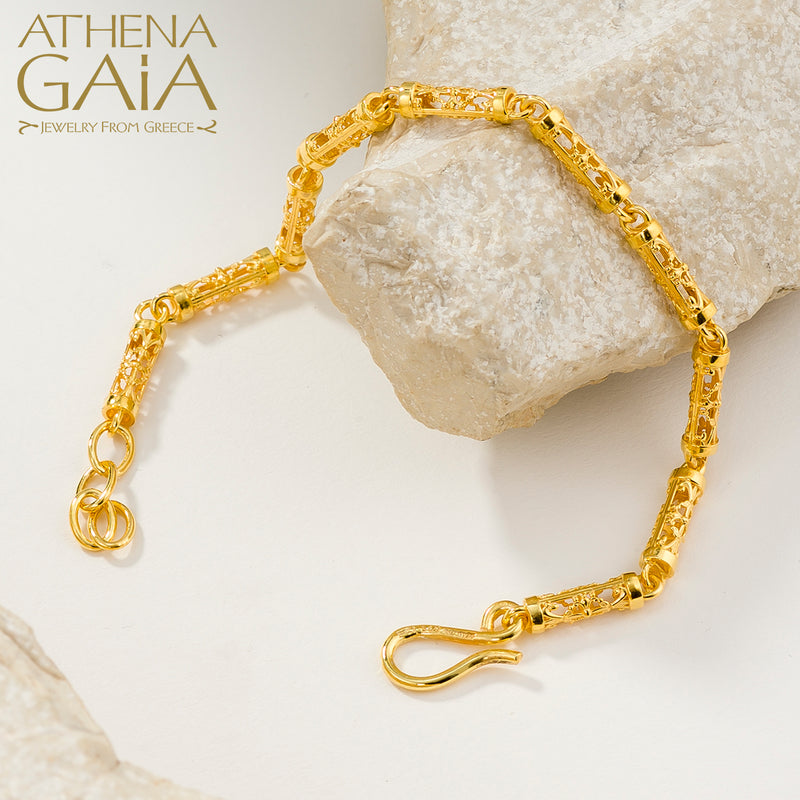 Byzantine Embroidery River Bracelet - 18k Gold Bracelet