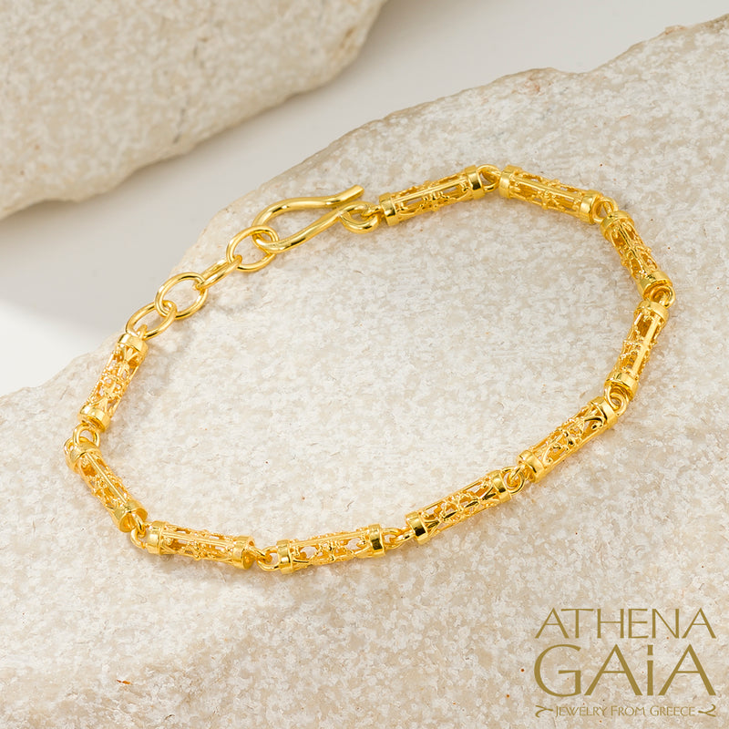 Byzantine Embroidery River Bracelet - 18k Gold Bracelet