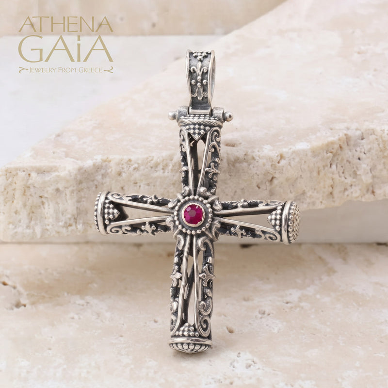 Filigree Orthodox Cross (Small) - Sterling Silver - Byzantine Cross