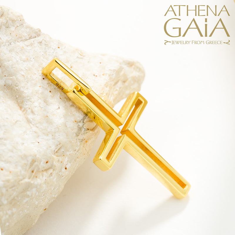 Shadow and Light Open Cross (small) - 18k Gold - Latin Orthodox Cross
