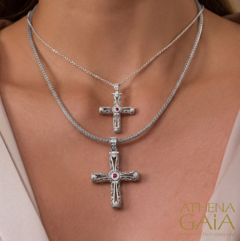 Filigree Orthodox Cross (Small) - Sterling Silver - Byzantine Cross