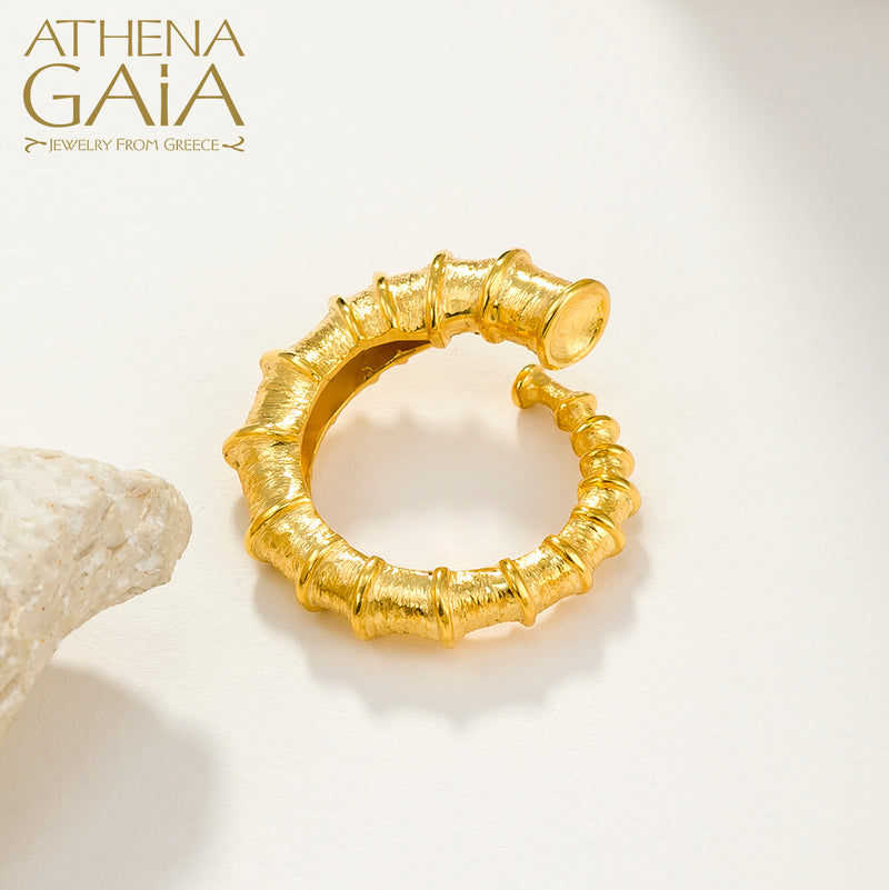 Ram Horn Ring - 18k Gold Ring - Cocktail Ring