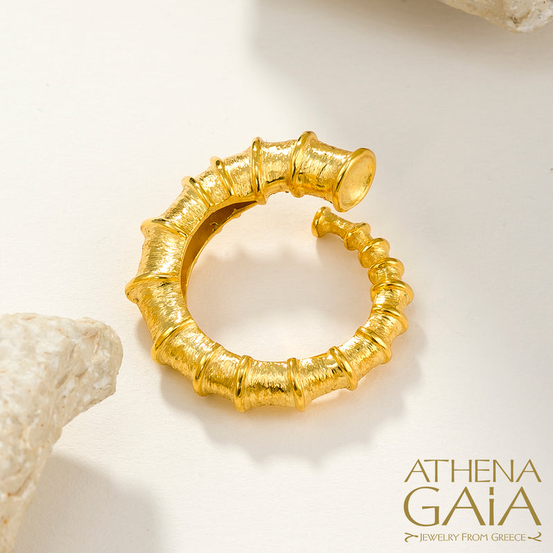 Ram Horn Ring - 18k Gold Ring - Cocktail Ring