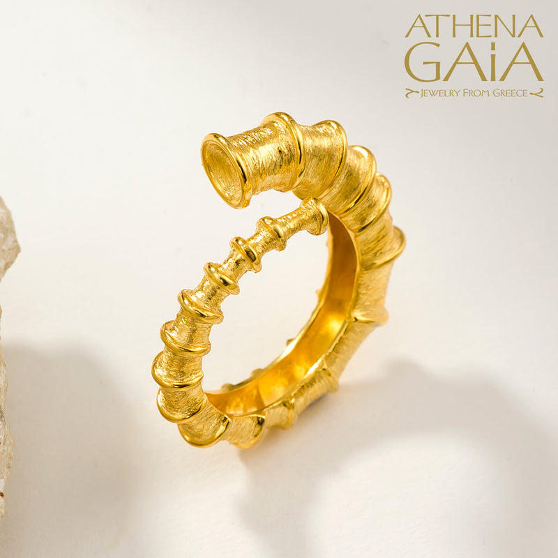 Ram Horn Ring - 18k Gold Ring - Cocktail Ring