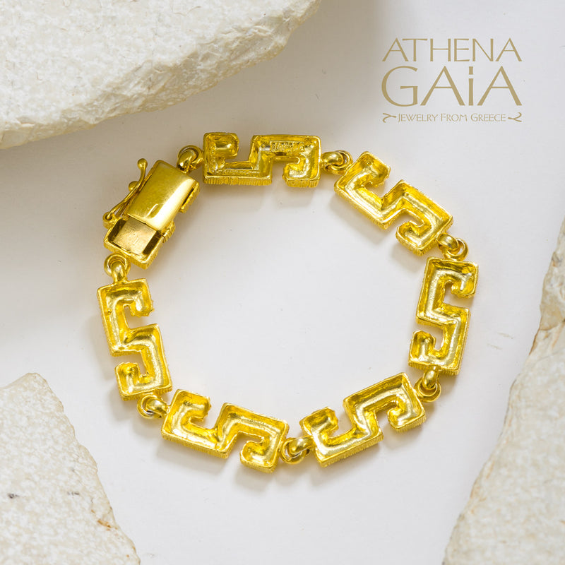 Meander Run Bracelet - 18k Gold Bracelet