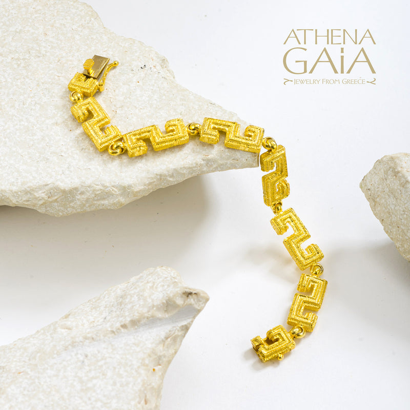 Meander Run Bracelet - 18k Gold Bracelet