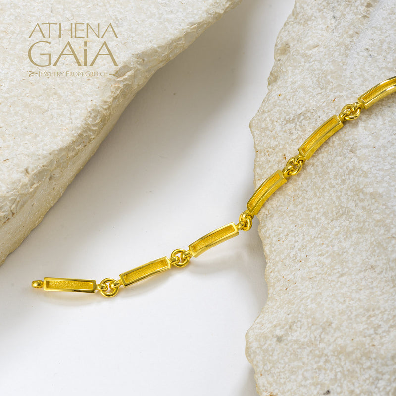 Shadow and Light Line Bracelet - 18k Gold Bracelet