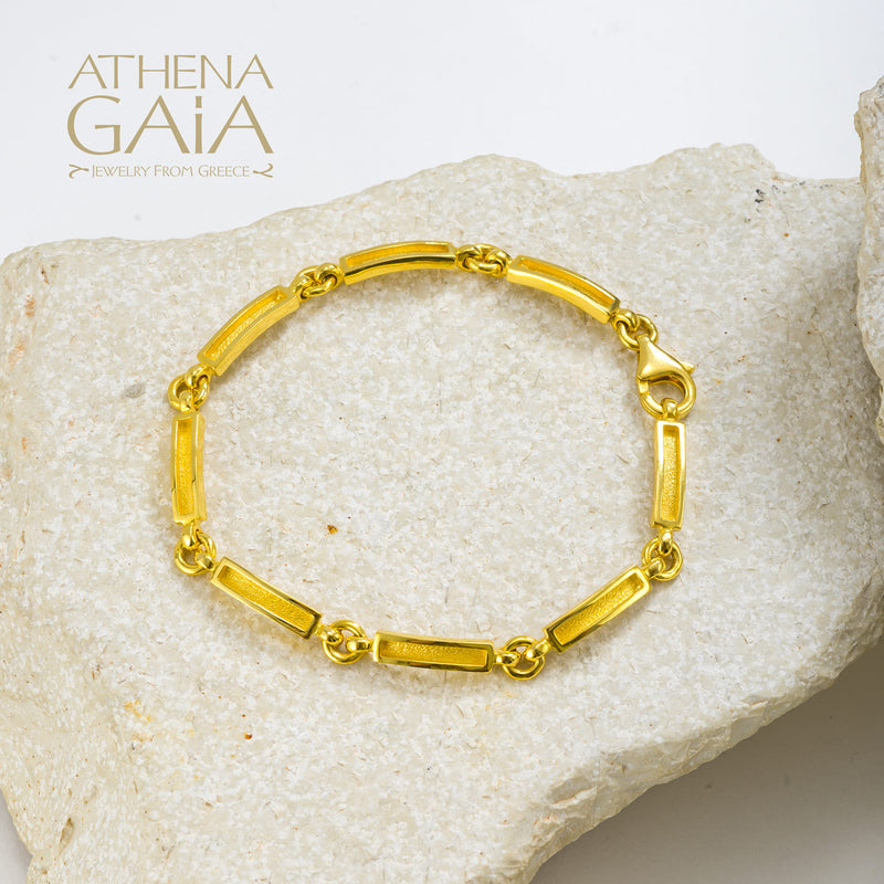 Shadow and Light Line Bracelet - 18k Gold Bracelet